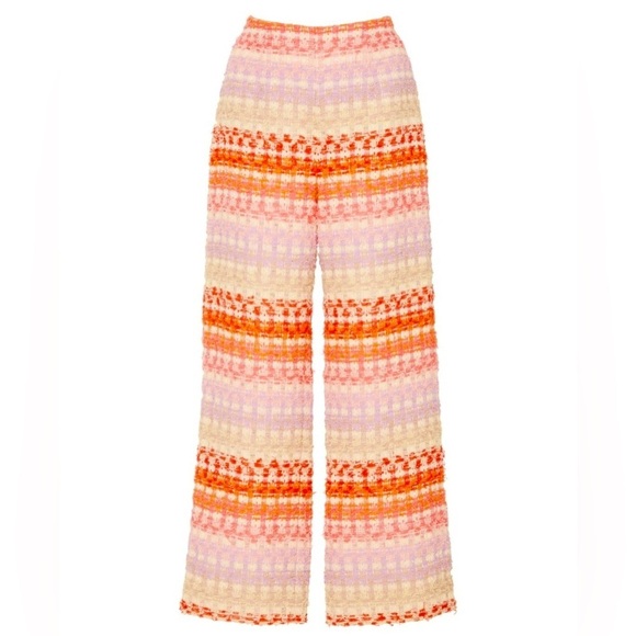 Markarian Rainbow Tweed Pants Wide Leg High Waist Retro Chic Trousers - Picture 1 of 8